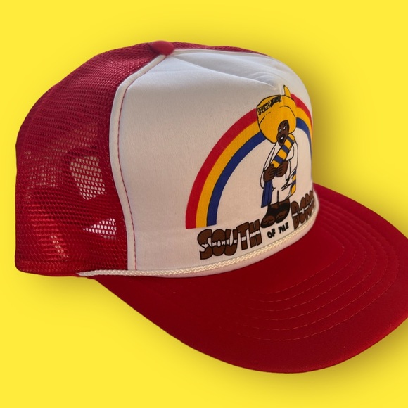 Vintage 1980s South Of The Border Pedro Rainbow Cartoon SnapBack Trucker Hat. - Picture 3 of 6